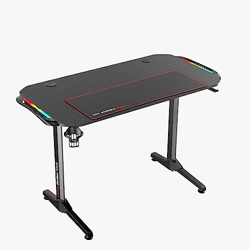 Black Hawk RGB Gaming Desk/Gaming Desk/Gaming Table/Computer Table (E-Sports Desk/Table) Carbon