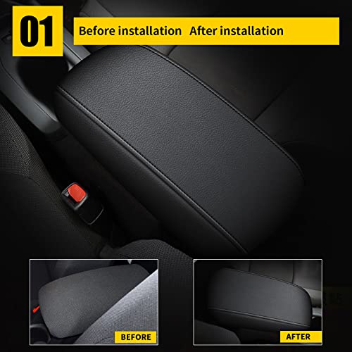 AOMSAZTO Black Armrest Covers for 2016-2023 Nissan Maxima Leather Console for Maxima by AOMSAZTO - Image 2