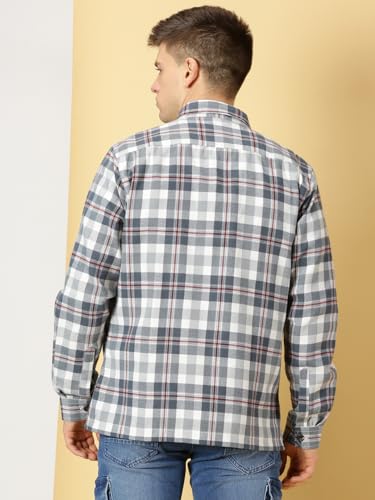 Image of Thomas Scott Men's | Checks | Full Sleeve | Regular Fit | 100% Cotton | Double Pocket | Spread Collar | Casual Shirt