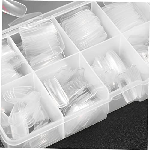 Healvian 2 Caixas pontas de unhas acessórios unhas caixão acrílico unhas postiças unhas de gel falsa