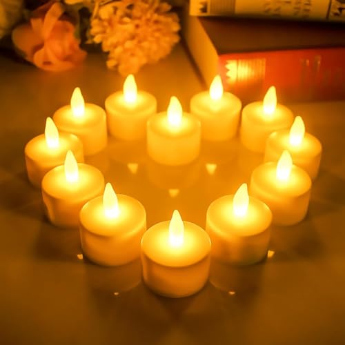 Image of Flameless LED Tealight Candles, Battery Operated Smokeless Decorative Tea Lights for Home, Diwali, Wedding, Party & Festival Decoration (Warm White, Pack of 10)