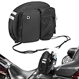 KEMIMOTO Motorcycle Backrest Bag, Rider Backrest Organizer, Driver Backrest Tour Pack Organizer Kit, Compatible With Touring Softail CVO Road Glide Limited Tri Glide Rider Back Rest Seat Pocket