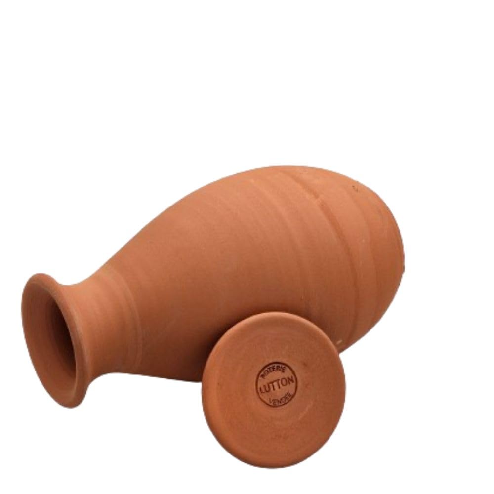Ollas Lutton Olla Terre Cuite à Enterrer 1.5L | Lot de 2 Oyas | Arrosage Autonome pour Plantes d'Extérieur Ecologique & Economique | Système d'Irrigation Naturel | Autonomie 4 Jours | OYA Terracotta