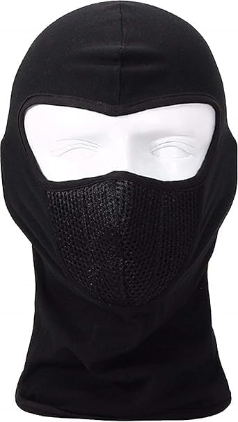 Balaclava Full Face Mask, Black, Polyester and Spandex with Breathable Mesh Panel, One Size Fits Most, for Cycling, Skiing and Outdoor Sports (Black) 1