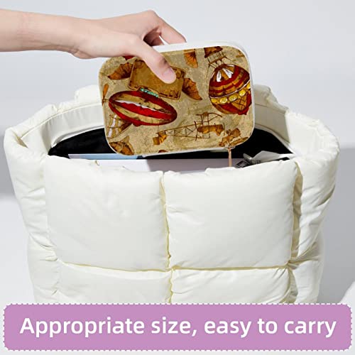 Boîte de rangement portable en velours zippée petit format - 5