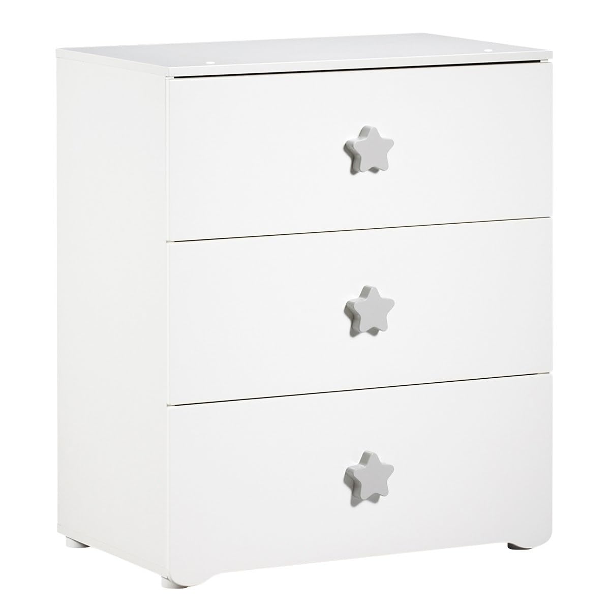 Baby Price New Basic - Cassettiera fasciatoio con 3 cassetti e pulsante a sfera, colore: Bianco