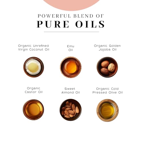 Vanman - Protection Oil Hair Serum for Growth - Infused with Castor, Jojoba, Almond, Olive, Emu, Coconut Oil - Fragrance-Free - for Dry and Frizzy Hair - 4 Ounce