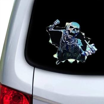 Amazon.co.jp: JX-SHOPPU 車用 ステッカー 「飛び出すドクロ
