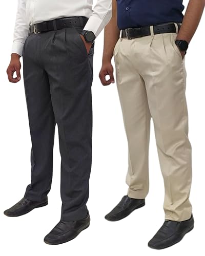 Formal Pleated Trouser Combo for Men Gents Regular fit Pants for ...