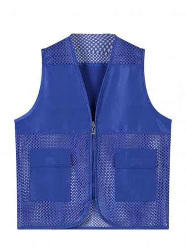 Jugaoge Unisex Child Hollow Out Mesh Volunteer Activity Vest Full Zip Waiter Bartender Uniform Workwear