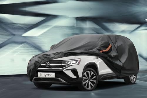 Image of Kayme 7 Layers SUV Car Cover Custom Fit for Volkswagen VW Taos(2021-2025) Waterproof All Weather for Automobiles, Outdoor Full Cover Rain Sun UV Protection.Black