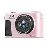 Goshyda 8K Digitalkamera, 88 MP UHD -Kamera mit WLAN -Steuerung, 18 -fache Zoomkamera Zum Vlogging mit 3 Zoll 180 ° Flip -Bildschirm, Autofokus für Live -Streaming -Video (PINK)
