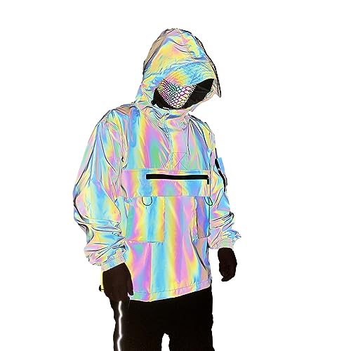 Chaqueta reflectante para hombre con capucha y bolsillos miniatura 1