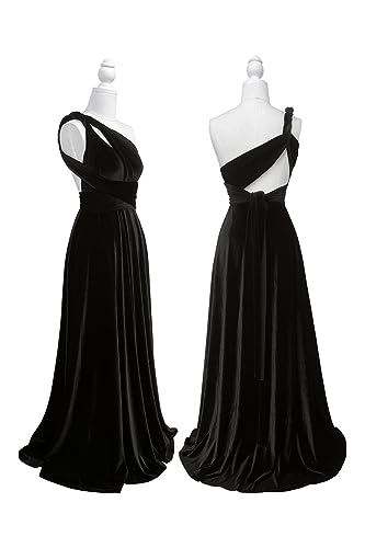 Image of Velvet Infinity Dress with Bandeau, Convertible Bridesmaid Dresses, Multiway Wrap Maxi Long Formal Wedding Guest Dress