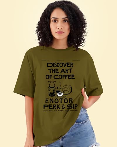 Image of AUSK Oversized T-Shirt for Womens || Graphic Front Printed Loose fit Womens Tshirt