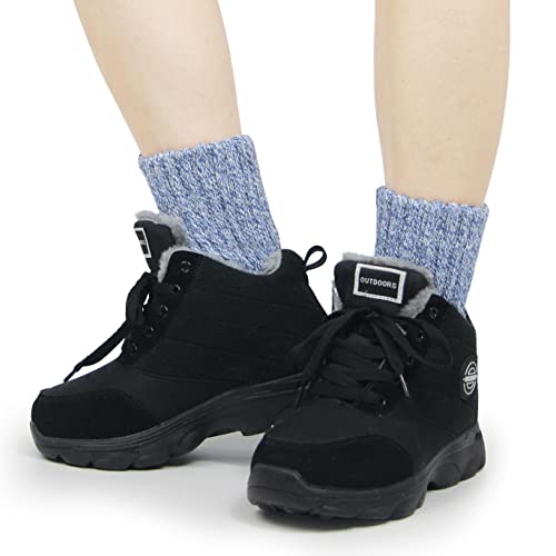 Bomkinta Women Winter Solid Boots Socks Thick Warm Wool Socks Cozy Crew Socks Christmas Gift #TOP4