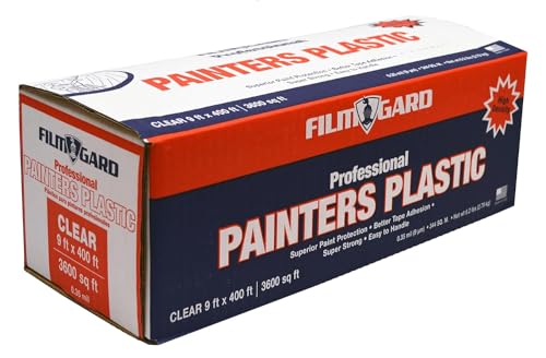 Image of Berry Plastics 626260 Film Gard High Density Professional Painter's Plastic, 400' Length x 9' Width x 0.35 mil Thick, Clear | Pack of 2