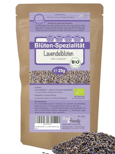 direct&friendly | Bio Lavendelblüten | 25g | echter Lavendel | Lavandula angustifolia | Lavendeltee...