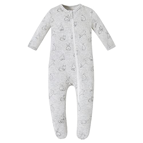 Image of Owlivia Organic Cotton Baby Pajamas, Boys Girls Zip Front Sleep 'N Play Pjs, Footed Sleeper, Long Sleeve