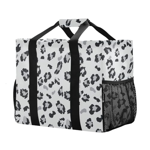 Leopard Print Utility Tote Collapsable Sandproof with Handles Beach Totes Bags2