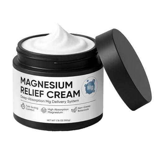 Nichalous Magnesium Joint Relief Cream Deep Absorption Formula for Muscle & Joint Comfort Fast-Acting Non-Greasy Body Lotion for Neck Back & Legs 1.76oz (1)