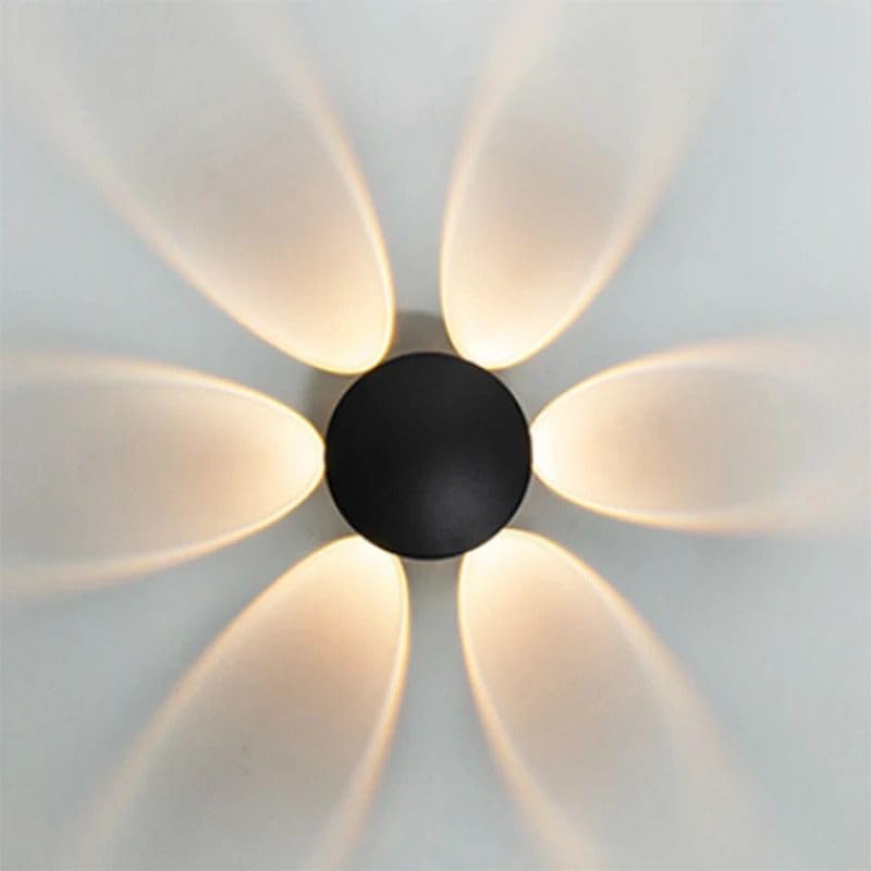 Image of blissbells Modern Round LED Wall Light - Up Down Warm White Decorative Wall Sconce | Black Finish Aluminium Body | Indoor Wall Lamp for Living Room, Bedroom, Hallway