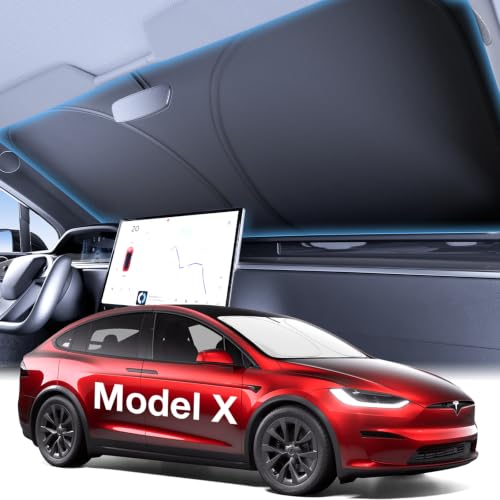 Image of Wigoo for Tesla Model X Windshield Sunshade, Keeps Cool, OEM Design