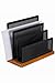 Rolodex Punched Metal and Wood Mini Desk Sorter, Black and Cherry (Q22731)
