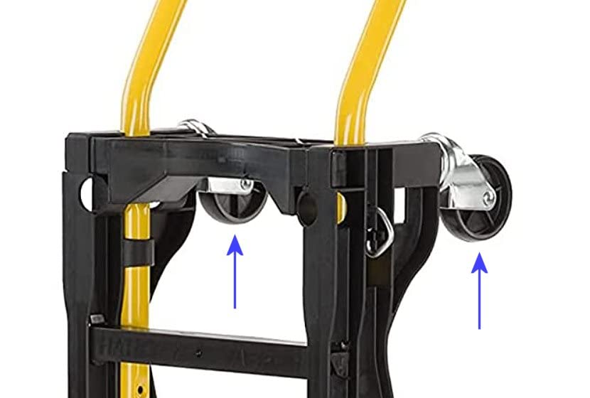 (Qty 2) WH23A Caster - 3' X 3/4 Stem Caster 7/16'' x 2 Stem, Polyolefin Wheel Plain Bearing, Housing Ball Bearing Swivel Replacement Caster for Model PJD2223A Harper Convertible Hand Truck Junior