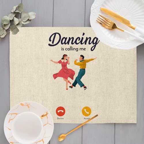 Sets de table en lin haut de gamme grand format collection exclusive Dancing is Calling Me