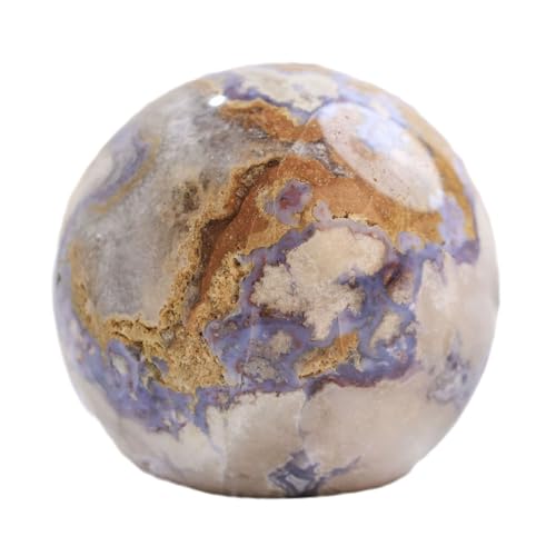 Sphère agate dentelle bleue anti-stress pour optimiser la concentration au bureau