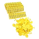 Applikatorzange – 0,71 Zoll Ohrmarken, wiederverwendbare Viehmarke, 100 Stück nummeriertes PVC-Viehzubehör | Tragbare Schaf-Ohrmarken für grasende Schafe, Ziegen, Hunde, Hirsche, Kaninchen, Schweine,