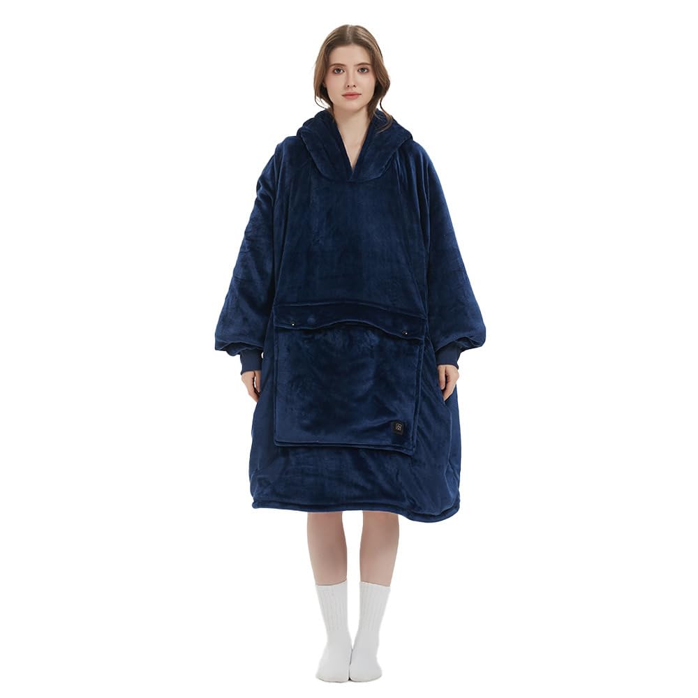 Generico Felpa con Cappuccio Riscaldata Marsupio for Cani, Coperta Riscaldata Indossabile con Cappuccio for Gatti Donne E Uomini, Pullover Oversize Maniche Lunghe