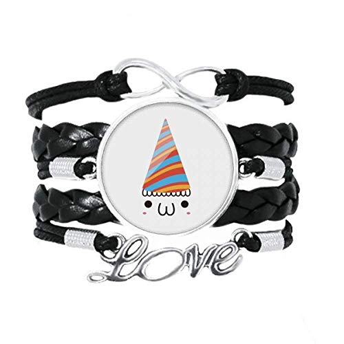 Bracelet kaomoji amour en cuir idéal pour look festival et soirée