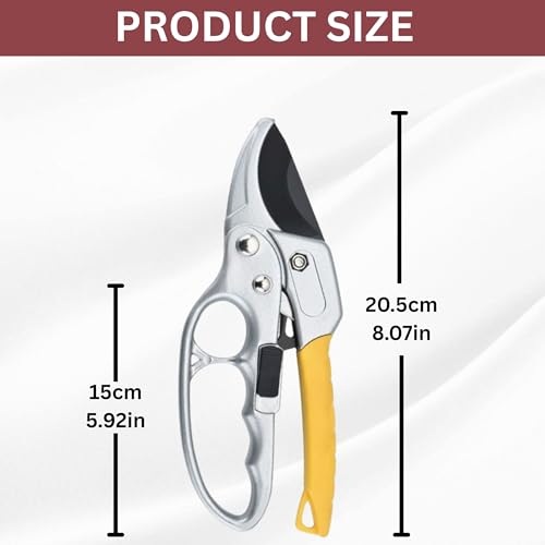 Image of Mozarto Heavy Duty Gardening Scissor /Plant Cutter For Garden /Branch Cutter For Plants /Flower Cutter /Pruners For Plants /Wood Branch Trimmer /Secateurs /Pruning Shears Blade (Yellow)