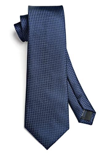 Image of HISDERN Mens Striped Tie and Pocket Square Set Necktie for Men | soft smooth texture, wrinkle-free, neat hand-tied knot, gifting ready, regular 3.4 width, coordinated look, business wedding