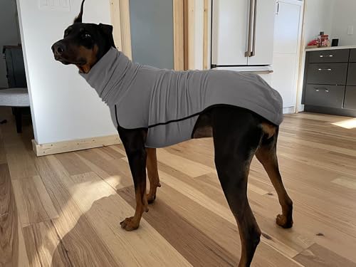 Imily Bela Hundepullover Fleece Rollkragen Hundemantel Warmer Weste Pullover Outdoor Hundejacke Winterkleidung für Kleine Mittel Große Hunde,Grau,M