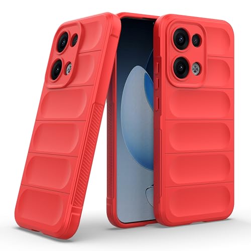 Image of Zapcase Back Case Cover for Oppo Reno 13 5G | Compatible for Oppo Reno 13 5G Back Cover | Liquid Silicon Magic Case with Camera Protection | Red