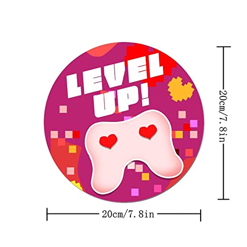 Mouse Pad Round, Valentine's Day Gamer Red Yellow Heart Pink Gaming Love Gift Rubber Gaming Mouse Pads Anti-Slip Waterproof Small Mouse Pad For Wireless Mouse For Office Home Laptop #TOP1