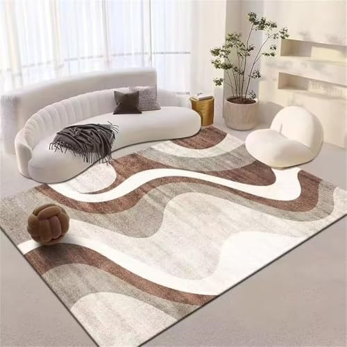 Alfombras Salón Tapiso Antideslizante para Alfombras Alfombra de salón Minimalista Moderna con diseño de Curva Abstracta Lavable 120X180CM