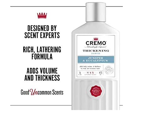 Cremo Barber Grade Juniper & Eucalyptus Thickening Formula For Fine Or Thinning Hair, Eucalyptus, Juniper, Eucalyptus, 16 Fl Oz (2-Pack) #TOP2