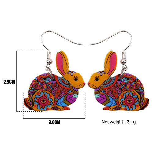 Bonsny Acrylic Drop Dangle Easter Basket Bunny Hare Rabbit Earrings Jewelry For Women Girls Gift Charms #TOP4
