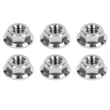 UHDFBDHF 6PCS Titanium DIN6923 M5 M6 M8 M10 M12 M14 Hex Flange Nuts (M5 Pitch 0.8mm)