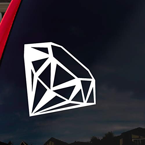 SoCoolDesign Diamond Car Window Vinyl Decal Sticker 4 Wide (White)
