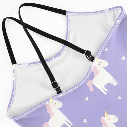 Bolaz Girls Swimsuits One-Piece Bathing Suits Multicolor Kids Sport Summer Beach Swimwear for 3-10 Years Old-Cute Unicorn4