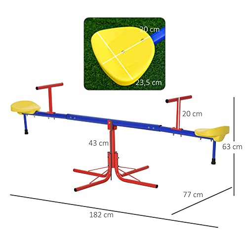 Balançoire à bascule multicolore 184 cm pour animer le jardin - 8