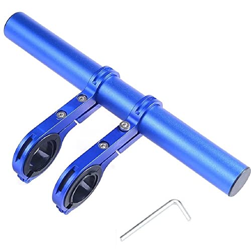 MAGICVOGEL Rallonge de guidon de vélo - 30 cm - Extra long - En alliage d'aluminium - Double pinces - Pour lampe GPS - Golcke tachymètre - Bleu Cover