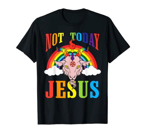 Hoy no Jesús Satanás Cabra Satánico Arco Iris Satánico Satanismo LGBT Camiseta