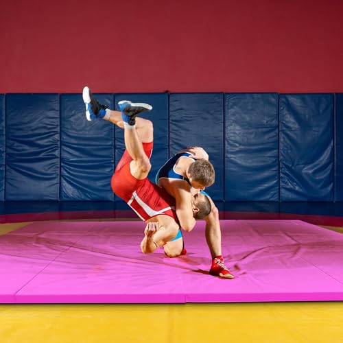 Image of BalanceFrom 10x4 Feet 4-Panel Folding Gymnastics Mat - 2-Inch Thick Pad with Vinyl Surface and Carrying Handles for Tumbling, Yoga, Pilates, Home Workouts, and Martial Arts