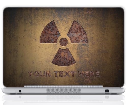 Image of Custom Design Personalized Laptop Skin Sticker Cover Art Decal, Customize with Your Name or Text (13 Inch, Brown Radioactive)